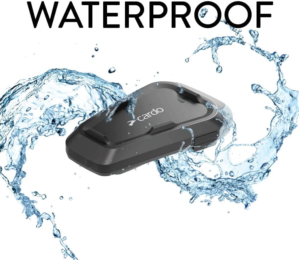 Cardo Spirit HD Motorcycle Bluetooth Communication Headset - Black, Single Pack